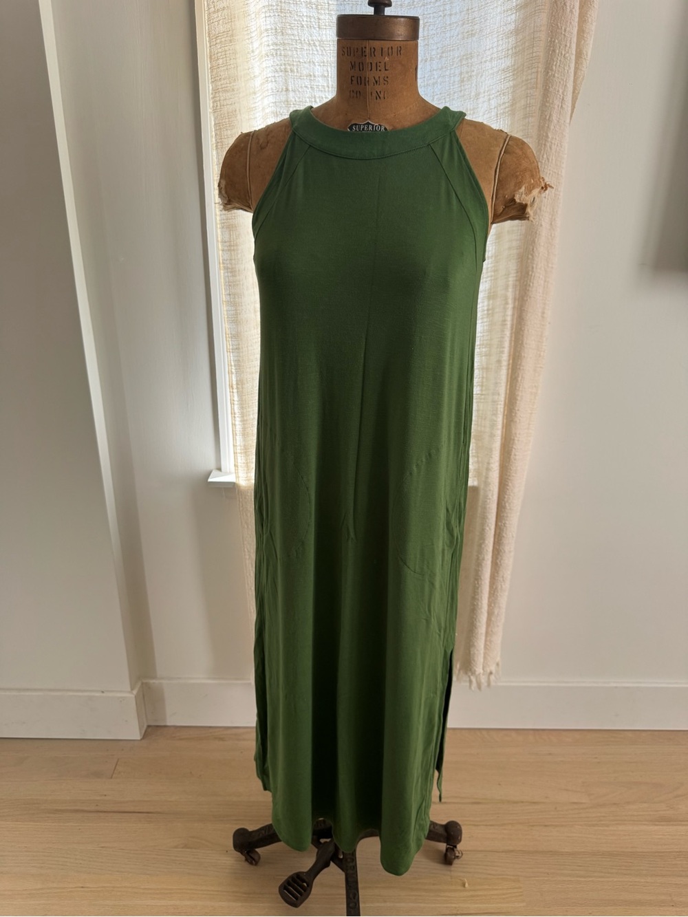 J. Jill Olive Green Sleeveless Maxi Dress (w/ pockets!)